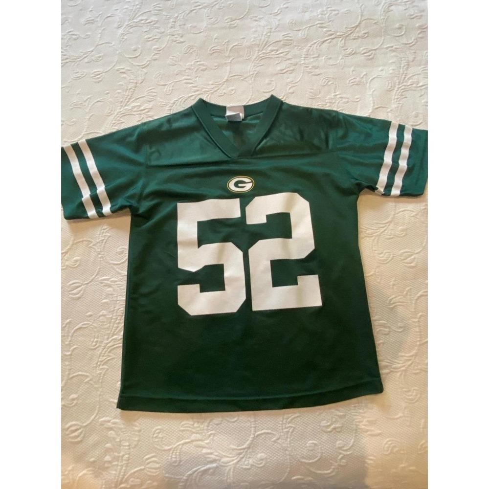 NFL Green Bay Packers #52 Jersey Youth Medium 10-12 Green Collar White Stripe s9